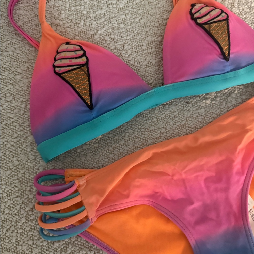Ice Cream Kids Swim Set - Pink and Orange